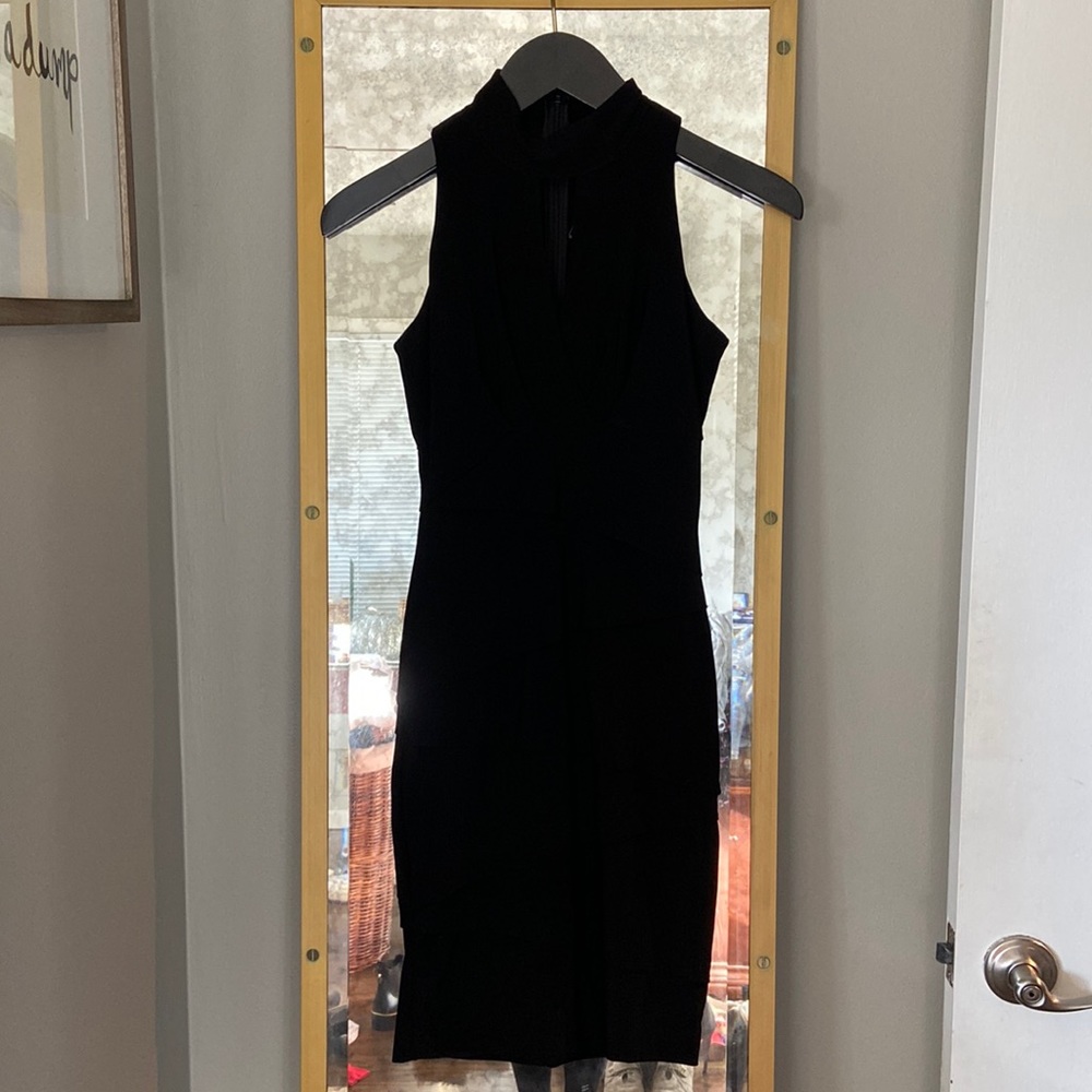 White House Black Market 00 Black Halter Spandex Dress